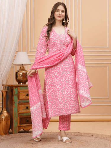 Pink Embroidered Suit for Women