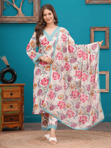 Multicolor Floral Printed Suit for Women